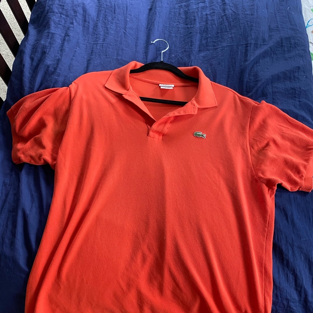 Lacoste orange men’s polo - size 6 (large) - Picture 4 of 6